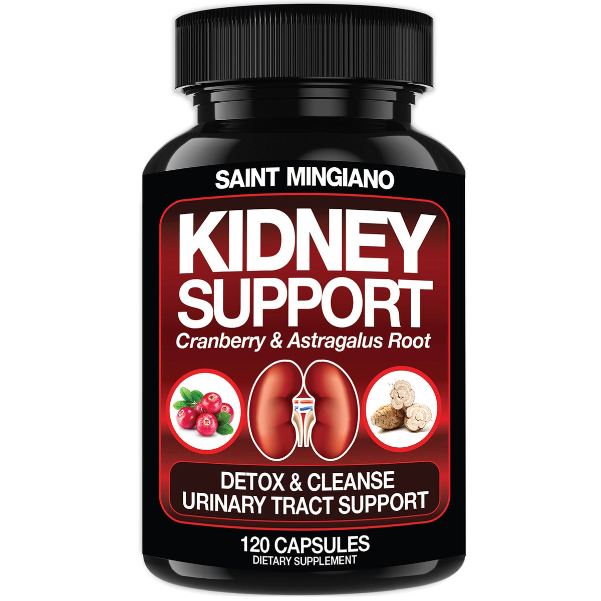 Kidney Support Cleanse Detox & Repair -120 Capsules - Cranberry & Astragalus Root Pills